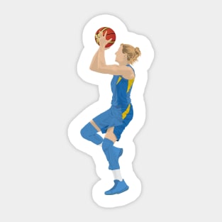 Female basketball player points Sticker